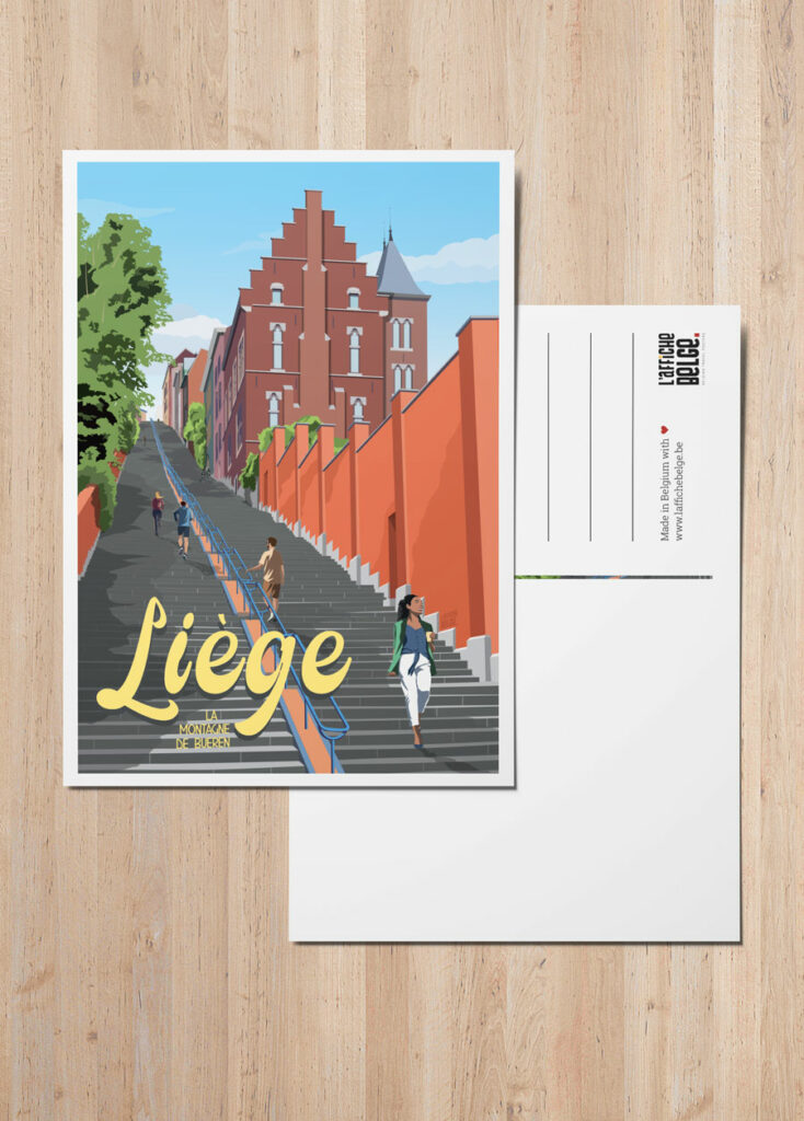 Postcard Belgium Liège The Mountain of Bueren