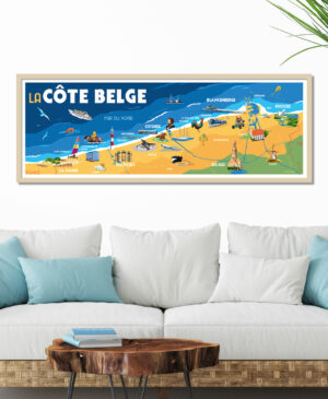 Poster Belgische Küste Panorama