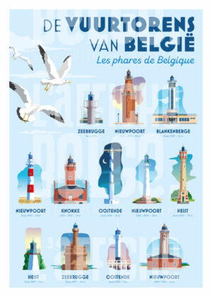Vuurtorens van België poster