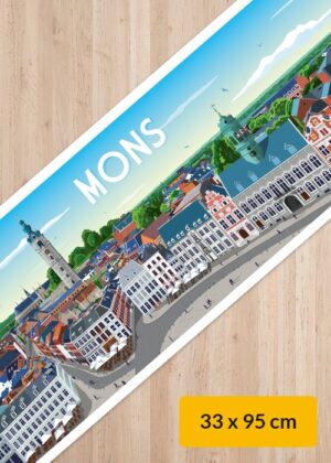 Affiche vintage mons panorama